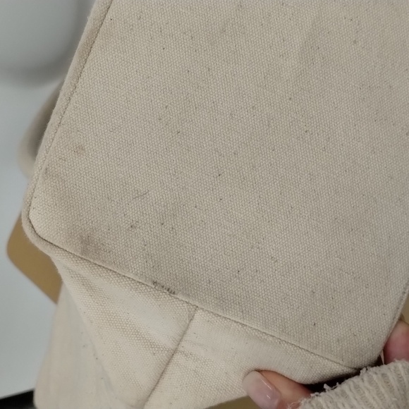 Camel Threads Tote bag blue and cream double strap lined with pockets - Picture 10 of 11